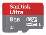 Sandisk Ultra microSDHC Class 10 UHS Class 1 30MB/s 8GB + SD adapter карты памяти microsd купить объем памяти: 8 ГБ 