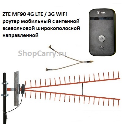 ZTE MF90 (833f) 4G LTE / 3G WiFi роутер мобильный МТС Мегафон Билайн с антенной всеволновой широкополосной направленной