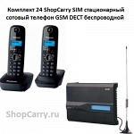 Комплект 24 ShopCarry SIM стационарный сотовый телефон GSM DECT беспроводной