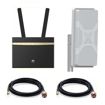 HUAWEI B525s-23a для сим карт 2G/3G/4G/LTE CAT6 роутер wifi с с антенной MIMO панельной и кабелем 2х10м