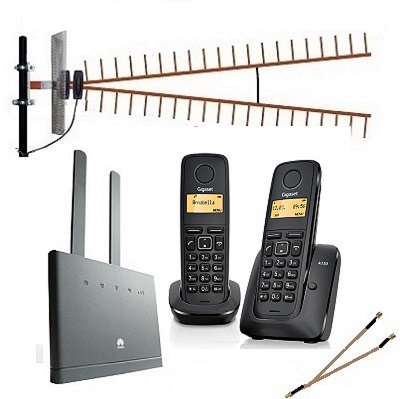 Комплект SHOPCARRY SIM 310-2А стационарный сотовый радио DECT телефон GSM/4G/3G WIFI роутер универсальный c широкополосной антенной