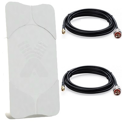 Antex AGATA-2 MIMO 2x2 широкополосная панельная антенна 4G/3G/2G (15-17 dBi)+ SMA кабель 2 м х 2 Huawei B310s-22, B315s-22, B525s-23a, E5186 и т.п.