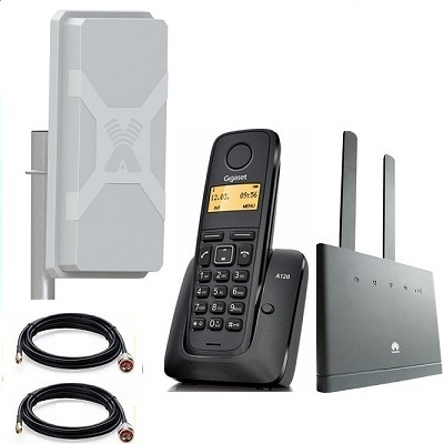 Комплект SHOPCARRY SIM 310-1N стационарный сотовый радио DECT телефон GSM/4G/3G WIFI и роутер универсальный с антенной MIMO