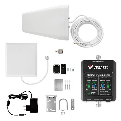 VEGATEL VT-900E/3G-kit (дом, LED) Репитер усилитель 3g (2100) gsm (900) сигнала (комплект)