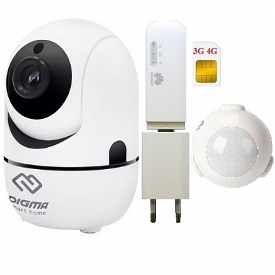 Shopcarry Cam361w-1 Alarm камера видеонаблюдения 3g 4g поворотная с датчиком движения (комплект)