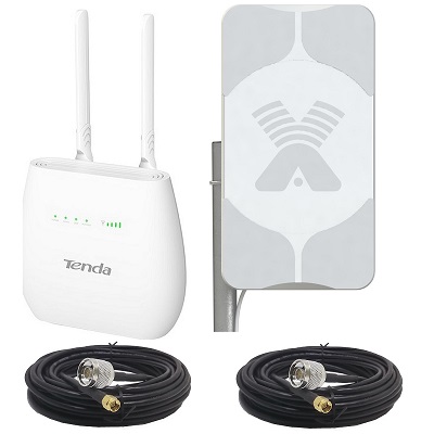 Tenda 4g680 V2 4G LTE Wi-Fi роутер под СИМ-карту с Уличной MIMO антенной до 18dBi кабель 10 м