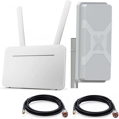 SoyeaLink B535-333 4G 4G+ LTE Cat7+до 400 Мбит/с роутер с антенной MIMO панельной направленной кабель 2 х10
