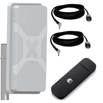 Huawei E3372h-320 4G 3G модем USB под сим карту с уличной антенной Antex Nitsa-5 MIMO 2x2