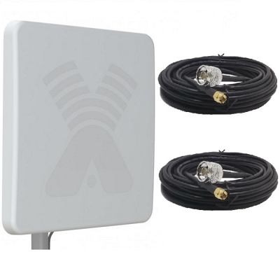 Antex Agata MIMO 2x2 антенна внешняя с 2-мя 10 м кабелями разъем SMA-male 4g/3g/2g/wifi (15-17 dbi) широкополосная панельная