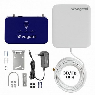 Vegatel Pl-1800/2100/2600 Комплект репитера усилитель 1800 Мгц 2100 Мгц 2600 Мгц